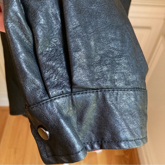 ZARA Faux Vegan Leather Button Up Shirt Belted Jacket - Picture 6 of 8